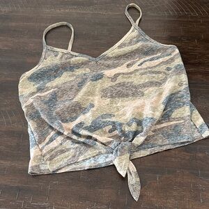 Camo Print Tie-Front Women’s Crop Top